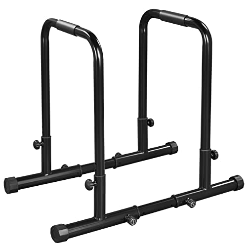 Yaheetech Paralelas Calistenia Altura y Ancho Ajustables 79-90cm Dip Station Barras Paralelas...