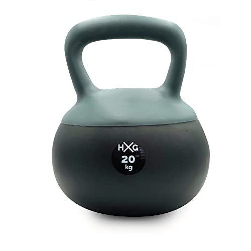 HxG. Pesa Rusa o Pesa Kettlebell 20kg, PVC rellena de Fina Arena de Acero, Ideal para...