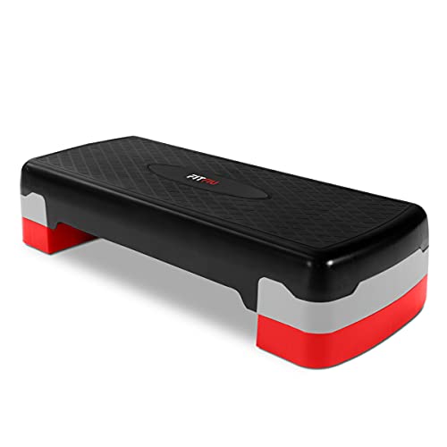 FITFIU Fitness PS-150 - Plataforma Step regulable en 2 alturas, base antideslizante, ejercicio...