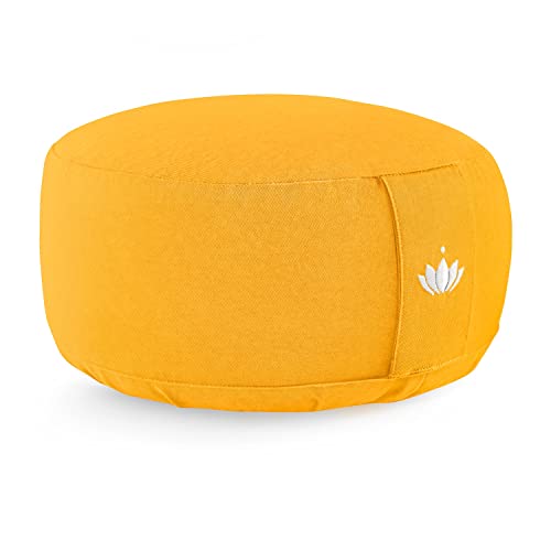 Lotuscrafts Cojin Meditacion Yoga Lotus - Altura 15 cm - Relleno de Espelta - Cubierta en...