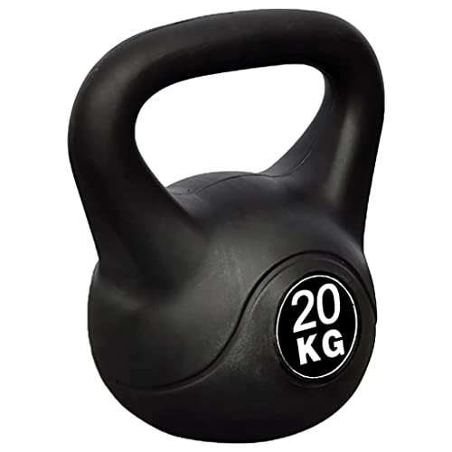 vidaXL Pesa Rusa de 20 Kilos Negra Kettlebell Musculación Fitness Ejercicio