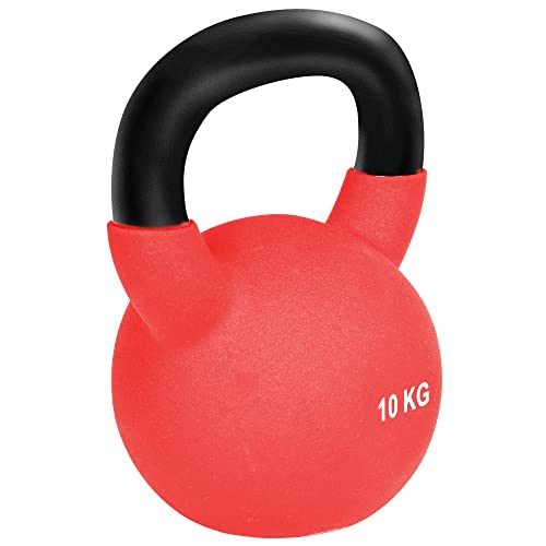 HOMCOM Pesa Rusa de 10 kg de Hierro Fundido Kettlebell con Revestimiento de Neopreno Mancuernas...