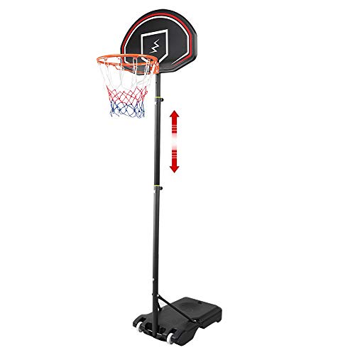 YOLEO Canasta de Baloncesto Exterior Niños 160-210 cm Ajustable, Móvil con Ruedas, Canasta...