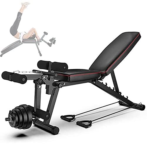 ilbcavne Banco de Pesas Musculacion Multifuncional Plegable,Banco de Gimnasio Ejercicios...