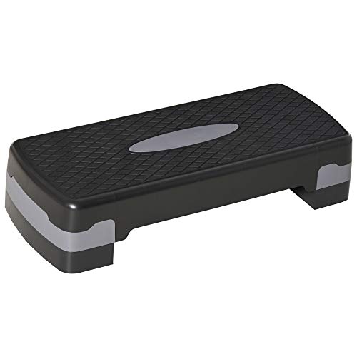 HOMCOM Step para Fitness Stepper Aeróbic con Altura Regulable 2 Niveles de 10/15 cm Carga 150...