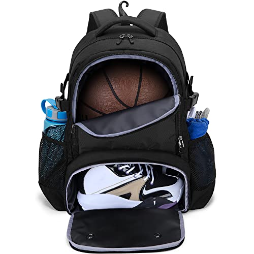 DSLEAF Bolsa de baloncesto, mochila de fútbol con compartimento para pelotas y compartimento...