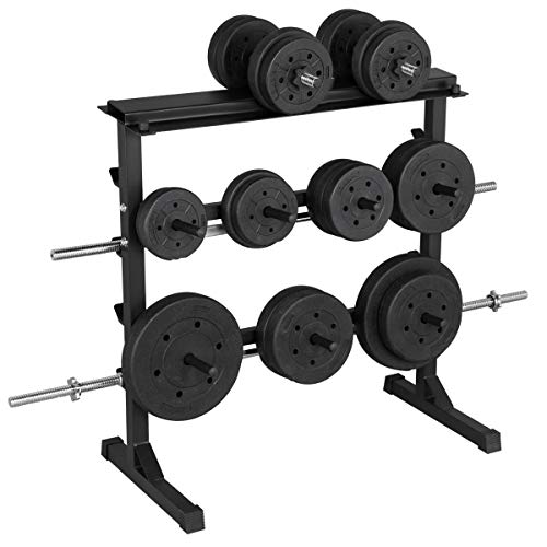 Yaheetech Soporte para Barras de Pesas Discos 28mm Soporte Mancuernas y Discos Estante de...