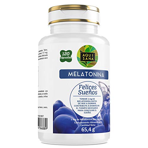 Aquisana Melatonina, Valeriana y Tila , Antioxidante Natural - 120 Cápsulas