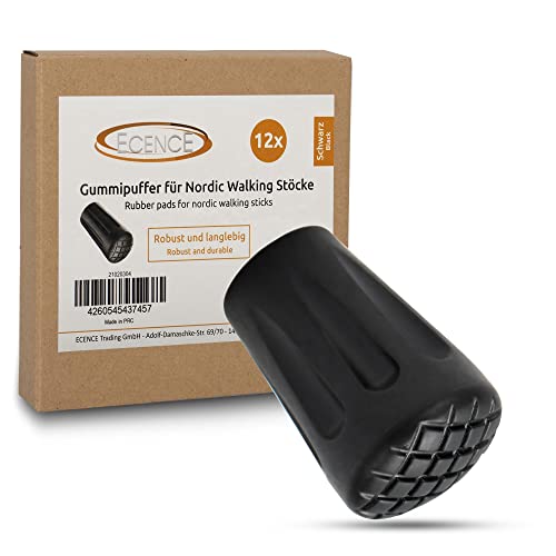 ECENCE 12x Puntas de Goma Bastones Senderismo Palos Trekking Bastones para Marcha Nordica Palos...