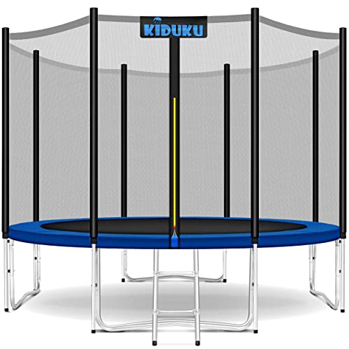 KIDUKU® Cama Elástica de Jardín Ø 305 cm | Set Completo con Red de Seguridad, Escalera,...