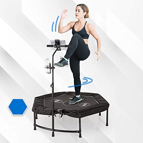 Capital Sports Trampolin Rebounder, Mini Trampolin Fitness para Ejercicio con Manillar,...