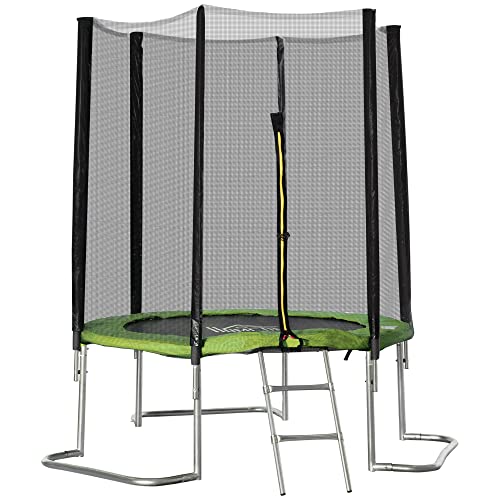 HOMCOM Cama Elástica de Jardín Ø183 cm Trampolín para Niños Adultos con Superficie de...