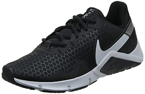 NIKE Legend Essential 2, Low Top Hombre, Negro Black White Metallic Silver, 44 EU