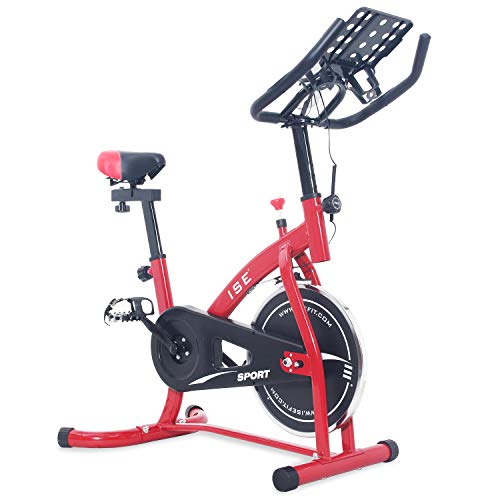 ISE Bicicleta Estática de Spinning con Sensor de Pulso, Ajustable Resistencia, Bicicleta para...