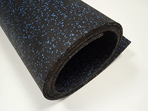 Pavimento de Caucho para Gimnasio Modelo Berlín por Metro Lineal con Pintas Azules (Espesor...