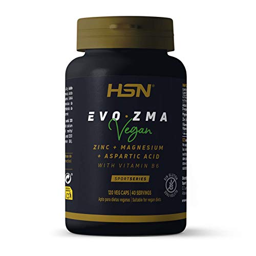 ZMA Magnesio Zinc y Vitamina B6 de HSN Evozma | 120 Cápsulas Vegetales | Con 1000 MG de Ácido...
