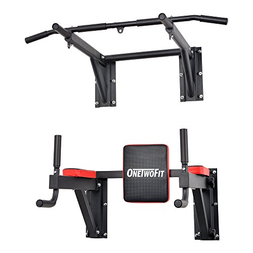 ONETWOFIT Barra para Dominadas de Múltiples Funciones de Montaje en la Pared Juego de...