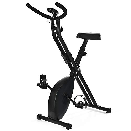 Bicicleta Estatica Plegable Tipo X con Volante Magnético Fitness Cardio Pantalla LCD