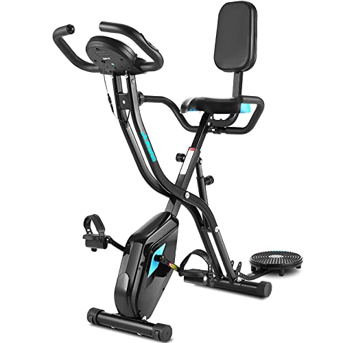 Profun Bicicleta Estática Plegable de Fitness con Respaldo Xbike con App Pantalla LCD...