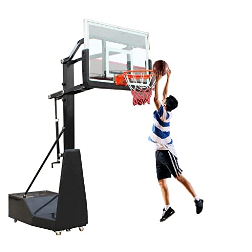 Canasta de Baloncesto Aro De Baloncesto De Acero con Ruedas, Cesta Estándar De 45 Cm Y Tablero...