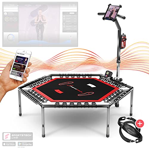 Trampolín Smart Fitness Marca Alemana, Incl. cinturón de Ritmo cardíaco, vídeo de...