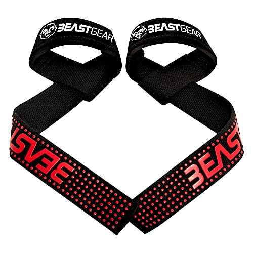 Beast Gear muñequeras gimnasio correas antideslizantes para gym o straps para fitness y...