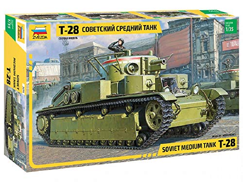 Zvezda 500783694-Depósito Pesado 1:35 T-28-Kit de construcción de plástico-Kit de...